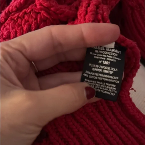 Isabel Marant Etoile Zola Red braided sweater - Picture 4 of 4